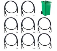 8PCS Double Claw Wheelie Bin Lid Straps, Polypropylene Strap Metal Hooks