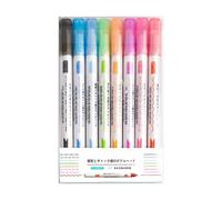 8Pcs Double Ended Flower Outline Highlighters Fluorescent Highlighter Marker for Color Coding Journaling Scrapbooking Multipurpose Art Markers