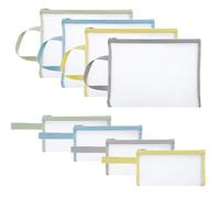 8PCS Double-Layer Mesh Zipper Pouch Bags With Handle, Toy Storage Bags with Zipper, Mesh Toy Storage Bags for Storing Building Blocks Puzzles Board Games Books Stationery