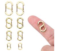 8pcs Double Opening Shortener Clasps, Necklace Clasp and Closures Stainless Steel Bracelet Connectors Necklace Clip Shortener Charm Clasp for DIY Jewelry Making and Repair (4 Sizes, Gold)