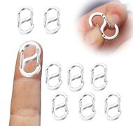 8pcs Double Opening Shortener Lobster Clasps, Necklace Clasp and Closures Stainless Steel Bracelet Connectors Chain Clip Shortener Charm Clasp for DIY Jewelry Making and Repair (4 Sizes, Silver)