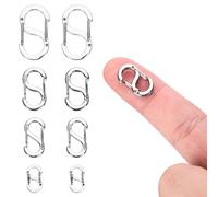 8pcs Double Opening Shortener Lobster Clasps, Necklace Clasp and Closures Stainless Steel Bracelet Connectors Chain Clip Shortener Charm Clasp for DIY Jewelry Making and Repair (4 Sizes, Silver)