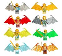 8Pcs Dragon Wings Flying Ninja Building Block Set Small Particle Assembly Toy Without Bottom Plate
