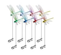8PCS Dragonfly Clips Outdoor Fake Dragon Fly Rod Clip, Garden Dragonfly Clip Insectr Repellant, 3D Artificial Dragonflies Hat Clips Patio Decor