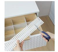 8Pcs Drawer Dividers 2.7" Tall Adjustable Drawer Insert Partition DIY Plastic Grid Household Separators for Kitchen Utensils Dressers Clothes Makeup Tools Socks Underwear Storage 17"x2.7" (White)