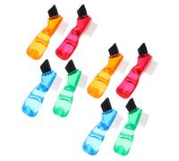 8pcs Dual-Ended Denture Brush with Compact Head for Retainers Adults | Plastic Build, Multi-layered Fine Bristles, Short Ergonomic Handle, for Mouth Guards, Travel Care