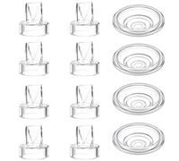 8pcs Duckbill Valves and 4pcs Silicone Diaphragm Compatible with Momcozy S12 Pro/S9 Pro/TSRETE S12/Kmaier S12 Wearable Breast Pumps Accessories,Breast Pump Replacement Parts