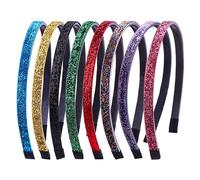 8Pcs Durable Plastic Glitter Headband Unique Sequin Coated Headbands Elastic Stripe Beautiful headbands Fashionable Alice Band Hair Hoop for Women