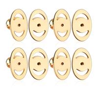 8pcs Earring Lifter Backs, Earring Support Backings Button Pierced Earring Safety Backs Flat Earring Backers Droopy Earring Backs for Studs Replacements Earring Back Lifters for Heavy Earring (Golden)