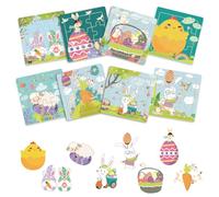 8pcs Easter Wooden Puzzles, Cute Colorful Bunny Egg Chicks Carrots Gnome Montessori Easter Jigsaw Puzzles Toy for Toddlers Kids Boys Girls Basket Stuffers Party Favors Gift