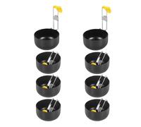 8pcs Egg Poacher Pan Nonstick Metal Poached Egg Maker with Collapsible Hang Ear,Dia 8cm Poaching Eggs Cooker Foldable Egg Boiler Poachers Cookware Kitchen Tool