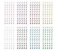 8Pcs Eight-Color Glitter Number Stickers Supplies, by Numbers Small Gold Planner Stickers 0-9 Suitable for Free DIY