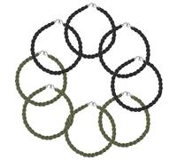 8PCS Elastic Boot Bands, Military Boot Straps, Elastic Boot Straps Trouser Twists Leg Ties Blousing Garters with Metal Hooks, for Navy, Army, Air Force, Outdoor Hiking Military (Black & Green)