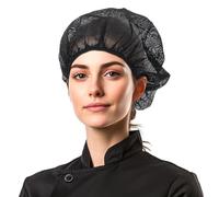 8Pcs Elastic Chef Hat, Reusable Unisex Hair Nets for Food Service Workers Adjustable Black Kitchen Cooking Chef Mesh Cap