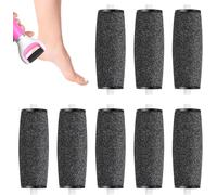 8PCS Electric Foot File Replacement Heads for Scholl Velvet Smooth Replacement Rollers Refills Pumice Stone for Feet Pedicure Hard Skin Remover Rollers Heads Compatible Foot File Refills Black