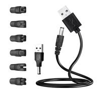 8pcs Electric Shaver Charger Cable Kit,5v Beard Trimmer Charger,Includes 1 USB Cable,1 USB Adapter,6 Adapters,Suitable for Hair Clippers,Shavers,Beauty Equipment,Desk Lamps,Purifiers