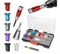 8pcs Electric Wire Stripper Set with 5 Multi-Size Heads for 14-6 AWG Wires, Adjustable Length & Quick Wire Merging Tool for Stripping and Twisting