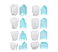 8Pcs Elegant European House Silicone Mold Versatile Silicone Mold Collection for Realistic Miniature Creation European