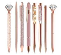 8Pcs Elegant Rose Gold Ballpoint Pen Black Inks Twist Action Retractable Pen for Business Gift Wedding Treat Bag Fillers Smooth Writing Pencils