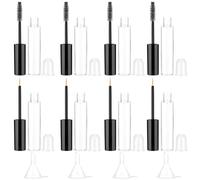8pcs Empty Mascara Serum Tubes and Eyeliner Tubes Set Includes 4 Eyelash Cream Container Bottle, 4 Liquid Eyeliner Mascara Container, 4 Funnels for Castor Oil DIY Mascaras and 8 stoppers
