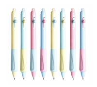 8PCS Erasable Ballpoint Pens, Black Color, Cute Rollerball Retractable Pen for Drawing Writing Planner Journaling Crossword Puzzles Office Supplies