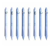 8PCS Erasable Ballpoint Pens, Black Color, Cute Rollerball Retractable Pen for Drawing Writing Planner Journaling Crossword Puzzles Office Supplies