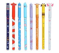 8pcs Erasable Gel Pens ErasablePens Animals Cartoon with Thermosensitive Erase Ink Butterfly giraffe honeybee seahorse clownfish dolphin whale astronaut For Office School Stationery Supplies (0.7mm)