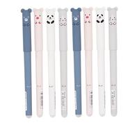 8PCS Erasable Pens, 0.5mm Fine Point Erasable Ink Pens with Eraser, Smooth Writhing Black Gel, Cute Bear Gel Pen for Stationery Office Supplies Gifts, 0.