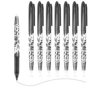 8Pcs Erasable Pens Black Pilot Friction Pen with rubbers on the end for Kid
