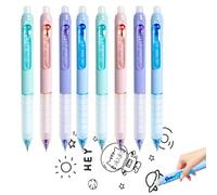8Pcs Erasable Pens Black, Rub Out Pens Black Ink 0.5mm, Effortless Writing With Ergonomic Anti Slip Grip, Ideal for Students Office Notes, Gamers Crossword, Bullet Journals, Puzzles