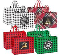 8PCS Extra Large Reusable Christmas Tote Gift Bags, Non-Woven Xmas Party Favor Bags - 16.9 ×12.6 ×7.1inch