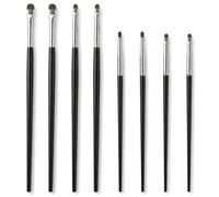 8Pcs Eye Makeup Brushes, Portable Eyeshadow Brushes Set, Concealer & Eyeliner Blending Brush, for Powder Gel Cream Liquid, Soft Natural Pony Hair Highlighter Brush