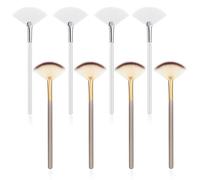 8Pcs Facial Brush, Facial Brushes, Ultra Slim Soft Face Mask Brush for Professional Blending Makeup, Fan Brushes for Facials for Mask Mud Cream Makeup Esthetician (Silver, Champagne)