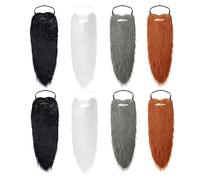 8Pcs Fake Beards Costume Beard Old Man Mustache Costume Halloween Funny Beard Facial Hair Accessories For Cosplay Party Funny Fake Mustaches