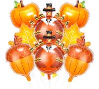8Pcs Fall Thanksgiving Balloons - 32Inch Large Turkey Balloons - Thanksgiving Foil Balloon for Thanksgivings Party Decorations Supplies - Fall Theme Party Decorations
