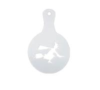 8pcs Fancy Coffee Stencils Plastic Template Art for Decorating | White Plastic, Easy to Store and Clean, Decoration Designs, Safe to Use, Halloween Season