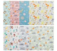 8Pcs Fat Quarter Fabric Bundles,50CM x 50CM Precut Cotton Quilting Fabric Squares Patchwork for Sewing,DIY Crafts & Home Décor(White Green)