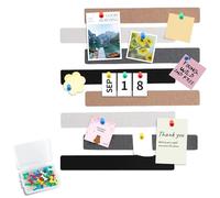 8PCS Felt Pin Boards 33x5 cm, Bulletin Board Strips with Push Pins Memo Notice Boards Self Adhesive Pinboard Felt for Home Office Wall Decoration