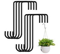 8Pcs Fence Hooks, 6/8 inch Stainless Steel Hanging Basket Bracket Heavy Duty Iron Garden Hanging Brackets Hooks for Bird Feeders, Fences, Indoor & Outdoor