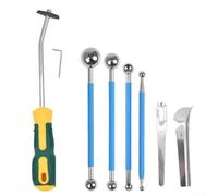 8pcs Filling and Caulking Kit for Tile Seam Repair with Steel and Rubber Materials, Ergonomic Handle Design for Seam Cleaning and Grout Removal