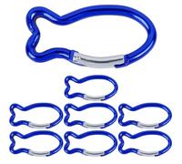 8PCS Fish-Shaped Carabiner Hooks, Colourful Keychains for Communion, Baptism, Guest Gifts, Hiking Accessories, Camping Essentials, Small Souvenirs