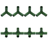 8PCS Fitting 16MM Stable Support Heavy Duty Greenhouse Frame Building Connectors 3 Way 4 Way Greenhouse Pipe Fitting Sets Gardening Plant Stakes Bracket Joint Tool for Flower Stands Greenhouse Frame