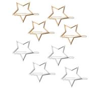 8pcs Five Pointed Star Alloy Hair Clips for Delicate Hollow | Will Not Hurt Hair, Holds Strands Back, Easy to Take, Romantic Style
