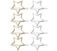 8pcs Five Pointed Star Alloy Hairpin for Delicate Romantic Hold | Easy to Take, Holds Hair Back Gently, Distinctive Look, Compact Size for Daily Styling