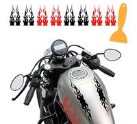 8Pcs Flame Reflective Sticker for Car, Flame Graphics Car Body Side Stickers, Flame Racing Sports Stripe Decal,Racing Flame Decal DIY for Off-Road Vehicle Skateboard Motorcycle, Black, Red