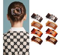 8PCS Flat Hair Claw Clips,Large Matte Rectangle No-Slip Claw Clips for Women, French Flat Square Hairclips for Thick Medium Thin Hair, Strong Hold Styling Barrettes Accessories (B)