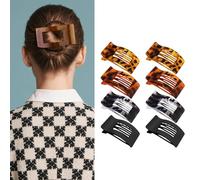 8PCS Flat Hair Claw Clips,Large Matte Rectangle No-Slip Claw Clips for Women, French Flat Square Hairclips for Thick Medium Thin Hair, Strong Hold Styling Barrettes Accessories (F)