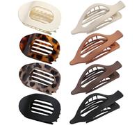8Pcs Flat Hair Clips, Flat Hair Claw Clips, Curved Design Hair Clips for Lying, Driving - Matte Strong Hold Hair Claw Clips for Thin, Hair Accessories for Women and Girls