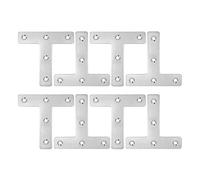 8PCS Flat Metal Frame Bracket, 90 Degree Right Angle Corner Brace, Stainless Steel Mending Plate for Wood (T Shape 80 x 80 mm)