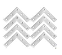 8PCS Flat Metal Frame Bracket, 90 Degree Right Angle Corner Brace, Stainless Steel Mending Plate for Wood (L Shape 80 x 80 mm)